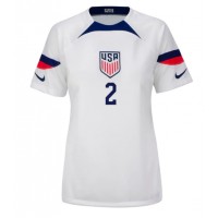 Camisa de Futebol Estados Unidos Sergino Dest #2 Equipamento Principal Mulheres Mundo 2022 Manga Curta